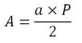 A = ( a x P ) / 2