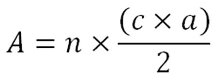 A = n x ( c x a ) / 2